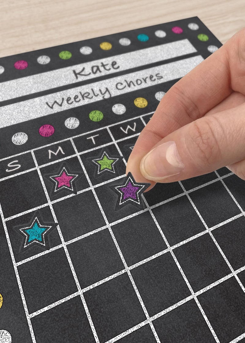 Teacher Created Resources Teacher Chalkboard Brights Stars Mini Stickers (3556) - Image 2